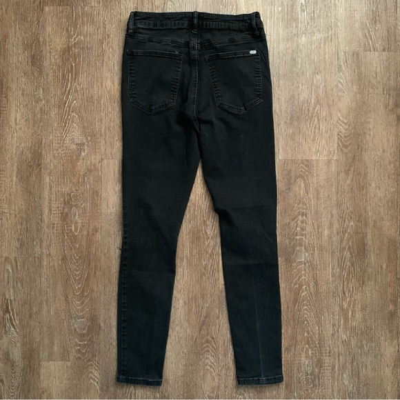 Black Distressed Skinny Jeans Size 11 - Picture 7 of 9